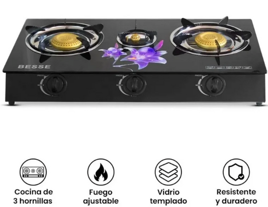 Cocina a Gas JIN-1571 Marca Raf – 4 Hornillas con Horno