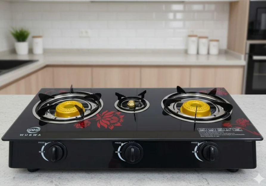 Cocina a Gas JIN-1571 Marca Raf – 4 Hornillas con Horno