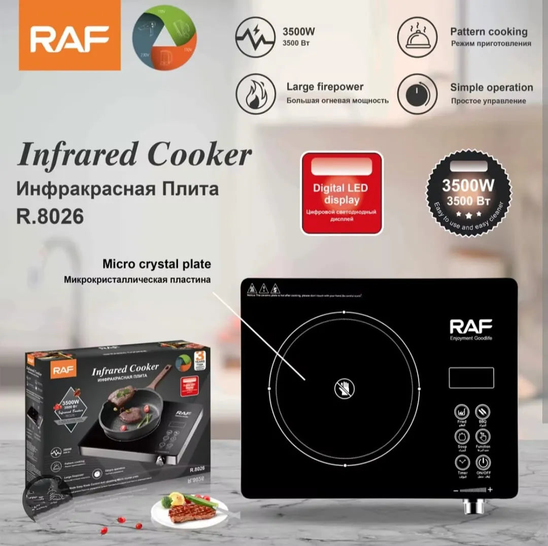 Cocina Eléctrica Infrarroja Raf R.8026 – 1 Hornilla 3500W