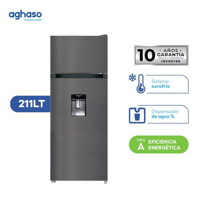 Refrigerador Aghaso Top Mount AGH016 211LT Acero
