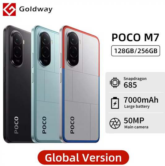 Smartphone POCO M7 6Gb/128GB Versión Global – 6.9” FHD+, Snapdragon 685, 50MP AI Dual, 7000mAh, 33W Carga Rápida, NFC