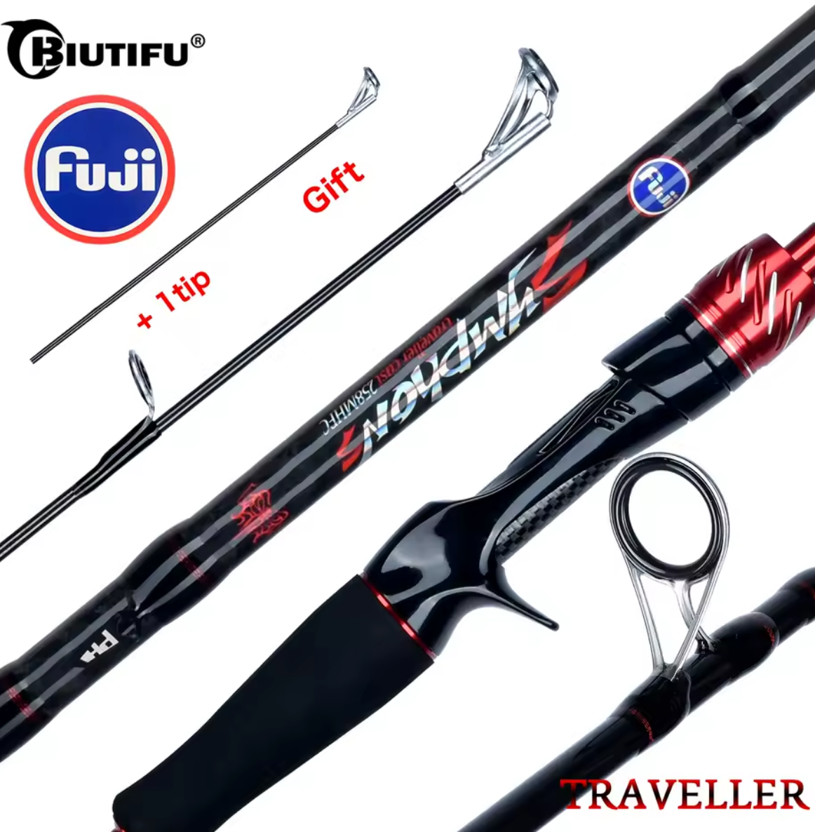 Caña de Pescar BIUTIFU PHISHGER Fast – Carbono para Viajeros 2.1 m (7–30 g)