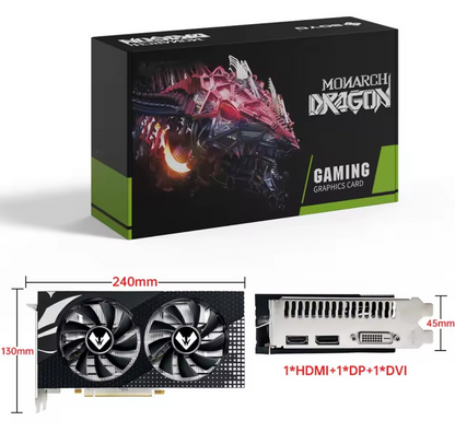 Tarjeta Gráfica Reacondicionada MOUGOL AMD Radeon RX580 – 8GB GDDR5, PCIe 3.0 x16, HDMI/DVI para Gaming