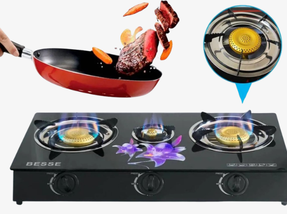 Cocina a Gas JIN-1571 Marca Raf – 4 Hornillas con Horno